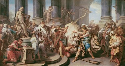 Teseo che conquista il toro a Maratona, 1732-34 da Carle van Loo